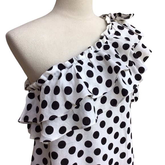 Lisa Marie Fernandez Polka Dot Ruffle Linen Mini Dress NEW - Picture 12 of 15